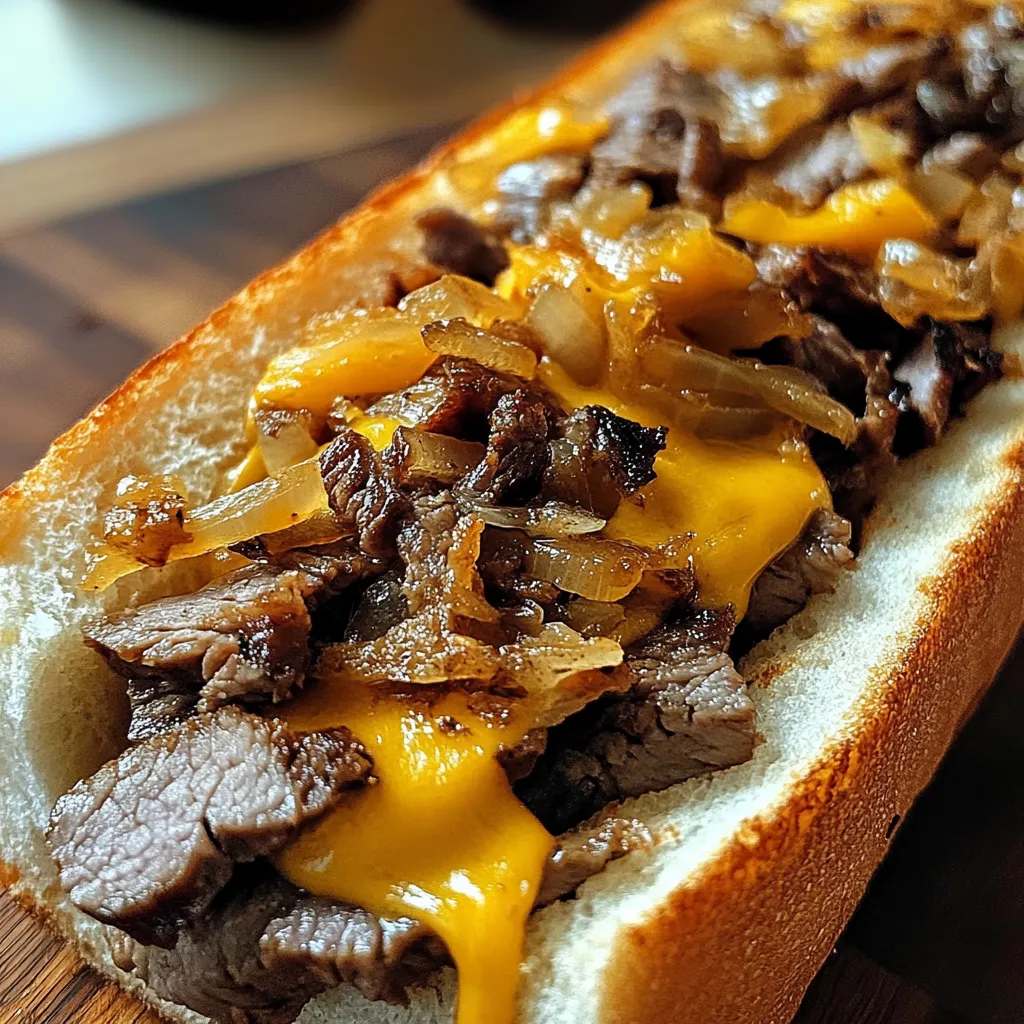 Cheesy and Garlicky Philly Cheesesteak Bread