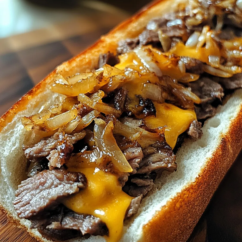 Garlic Philly Cheesesteak Bread