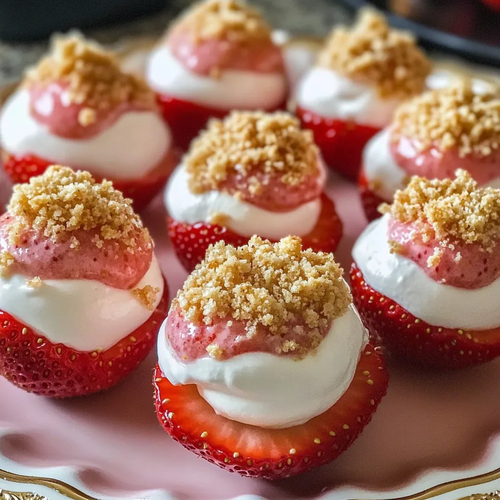 Close-up Cheesecake Deviled Strawberries