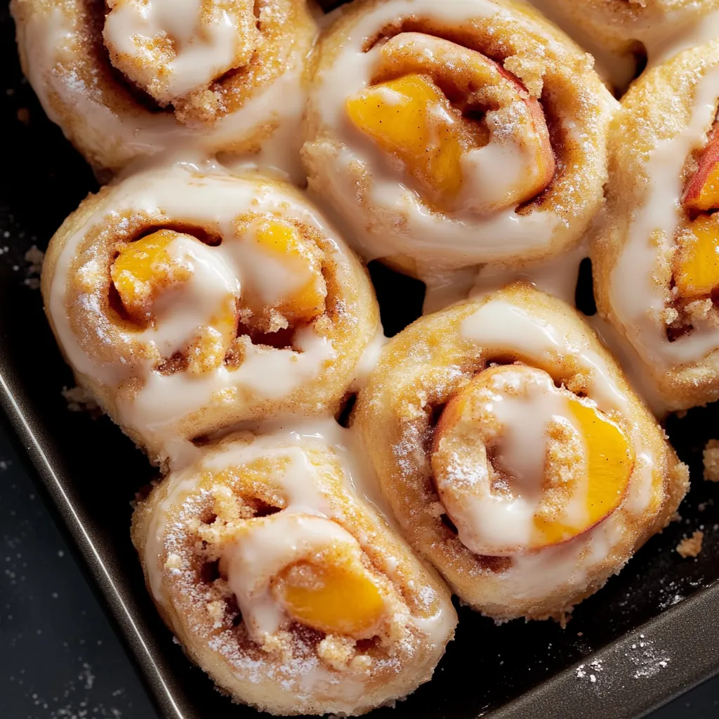 Soft Peach Cobbler Rolls