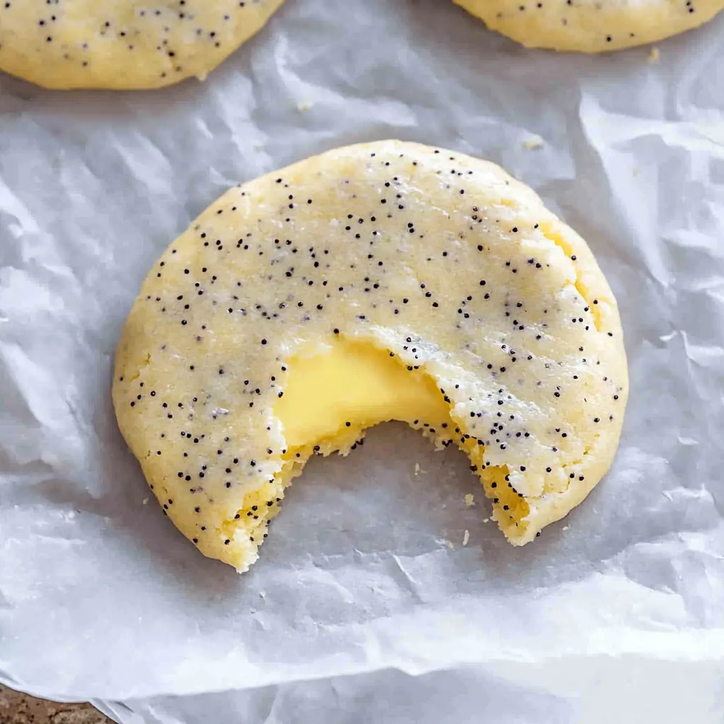 Golden lemon cookies with poppy seeds