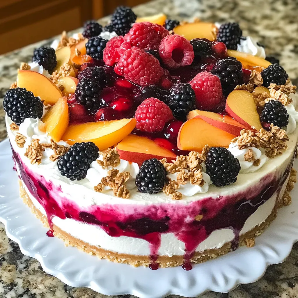 Peach and Berry Cheesecake