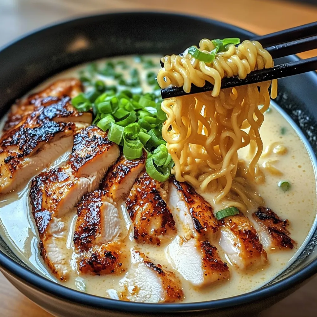 Spicy Chicken Ramen with Garlic Sauce