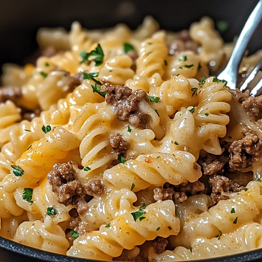 Creamy Beef and Cheddar Pasta