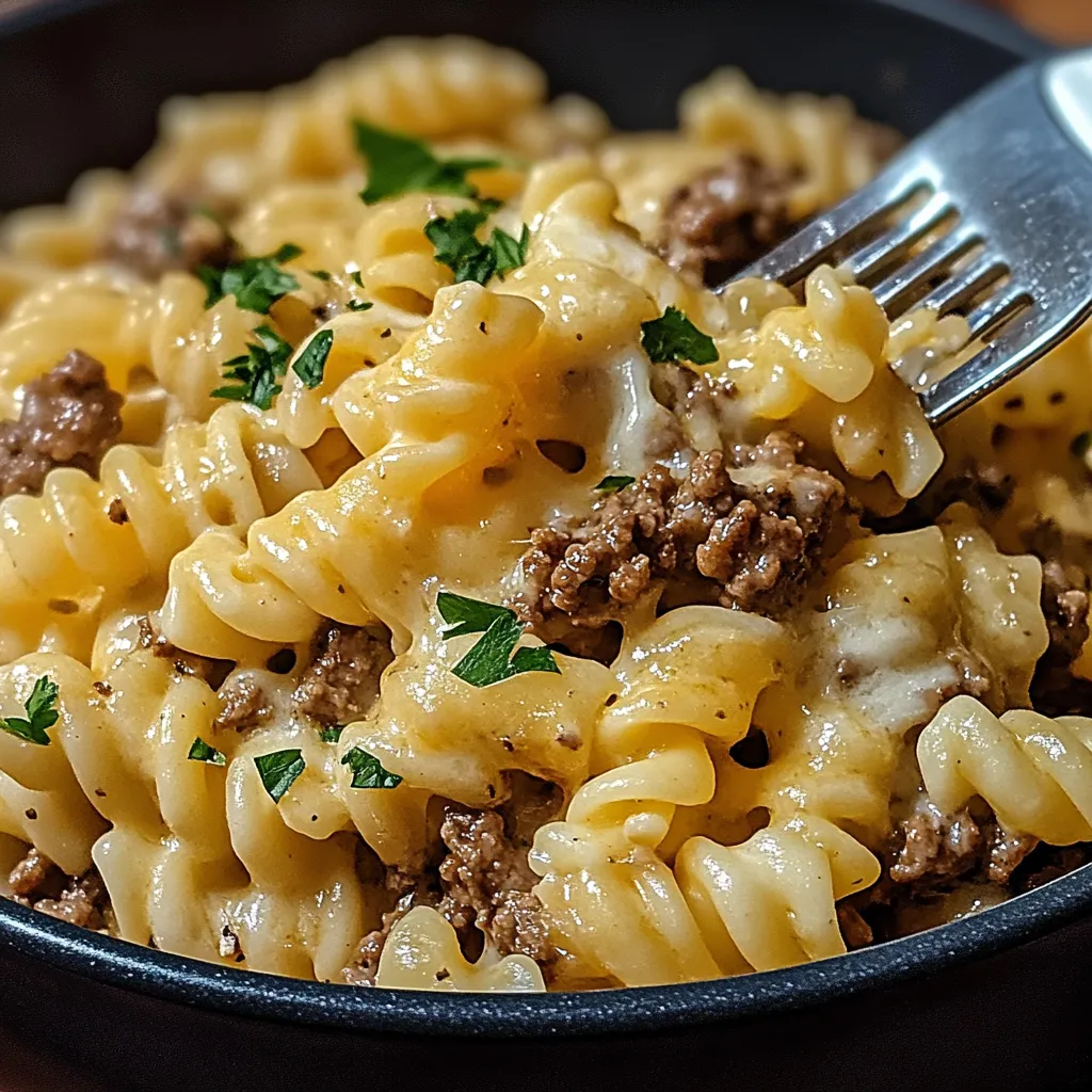 One-Pot Beef and Cheddar Ranch Pasta