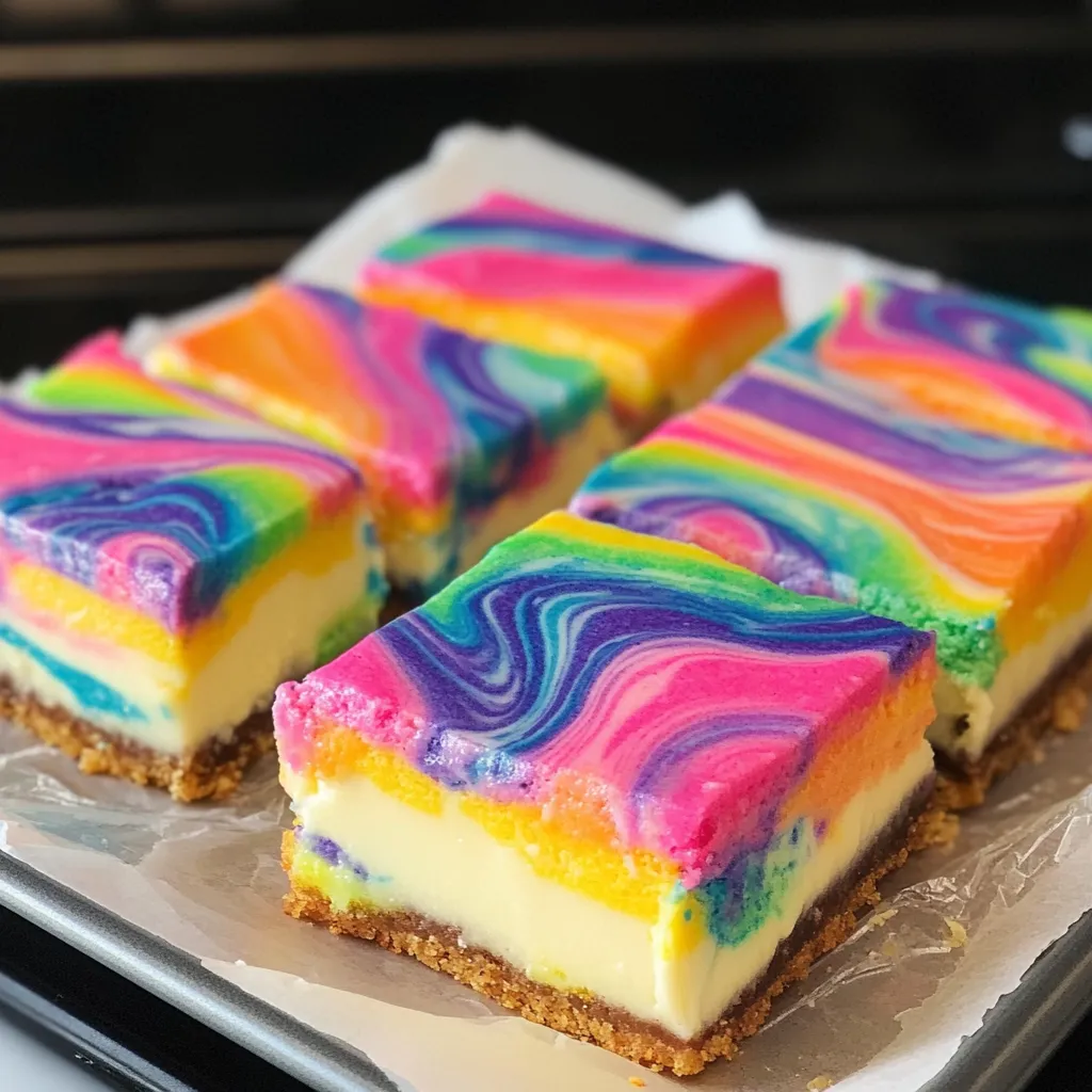 Cheesecake Swirl Rainbow Bars