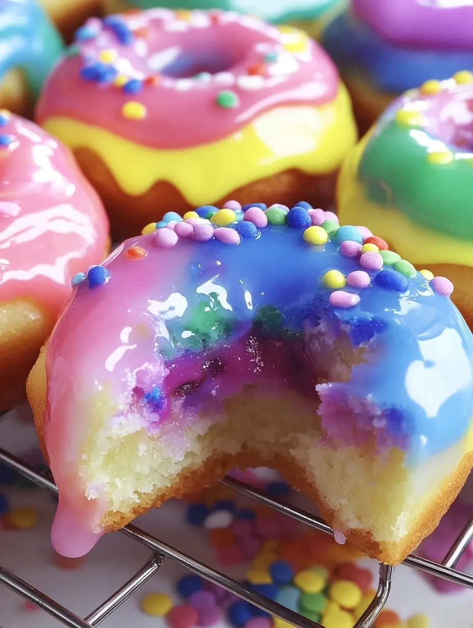 Rainbow Filled Doughnuts Homemade