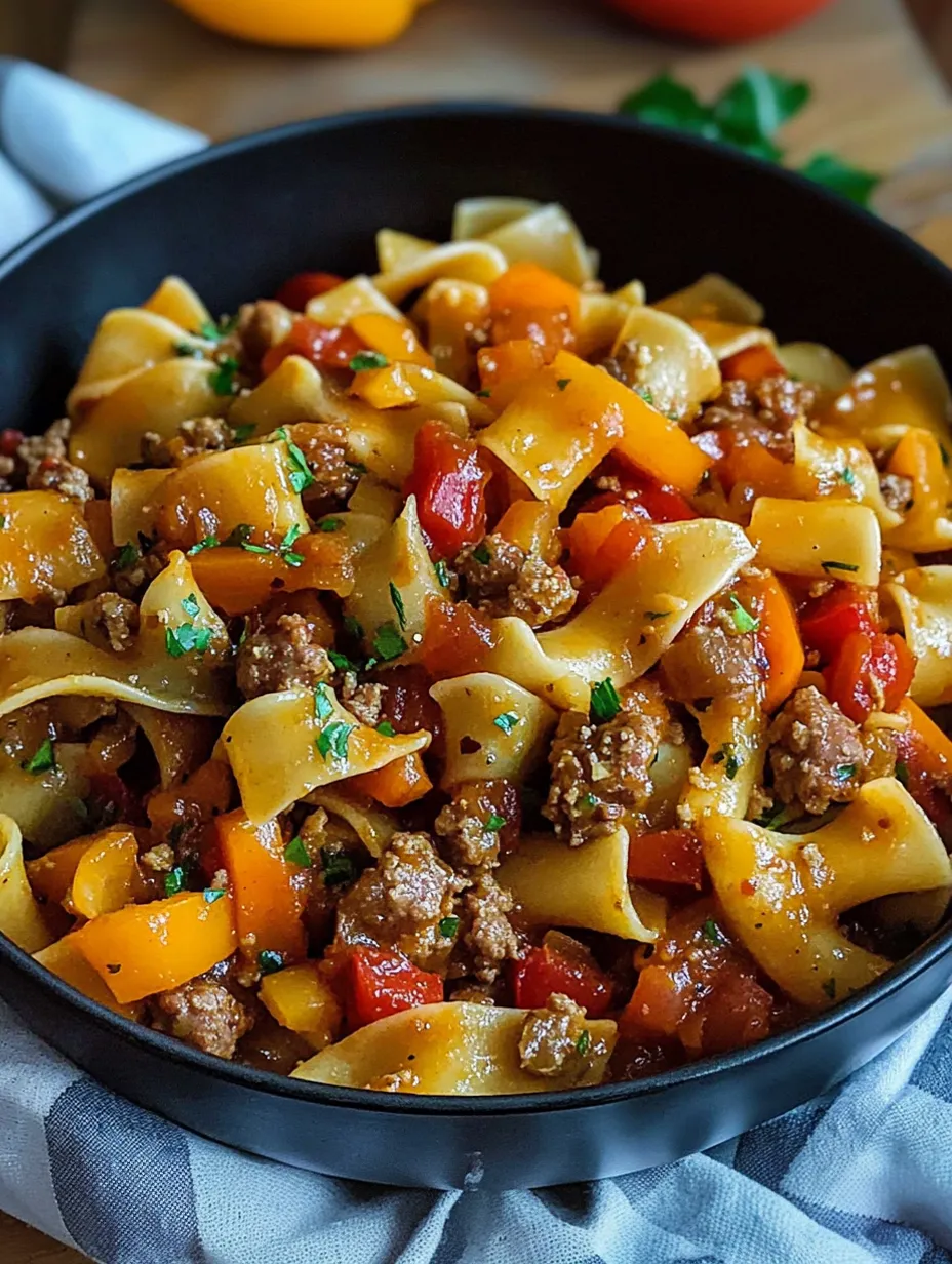 Italian Drunken Noodles with Sausage & Peppers Recipe