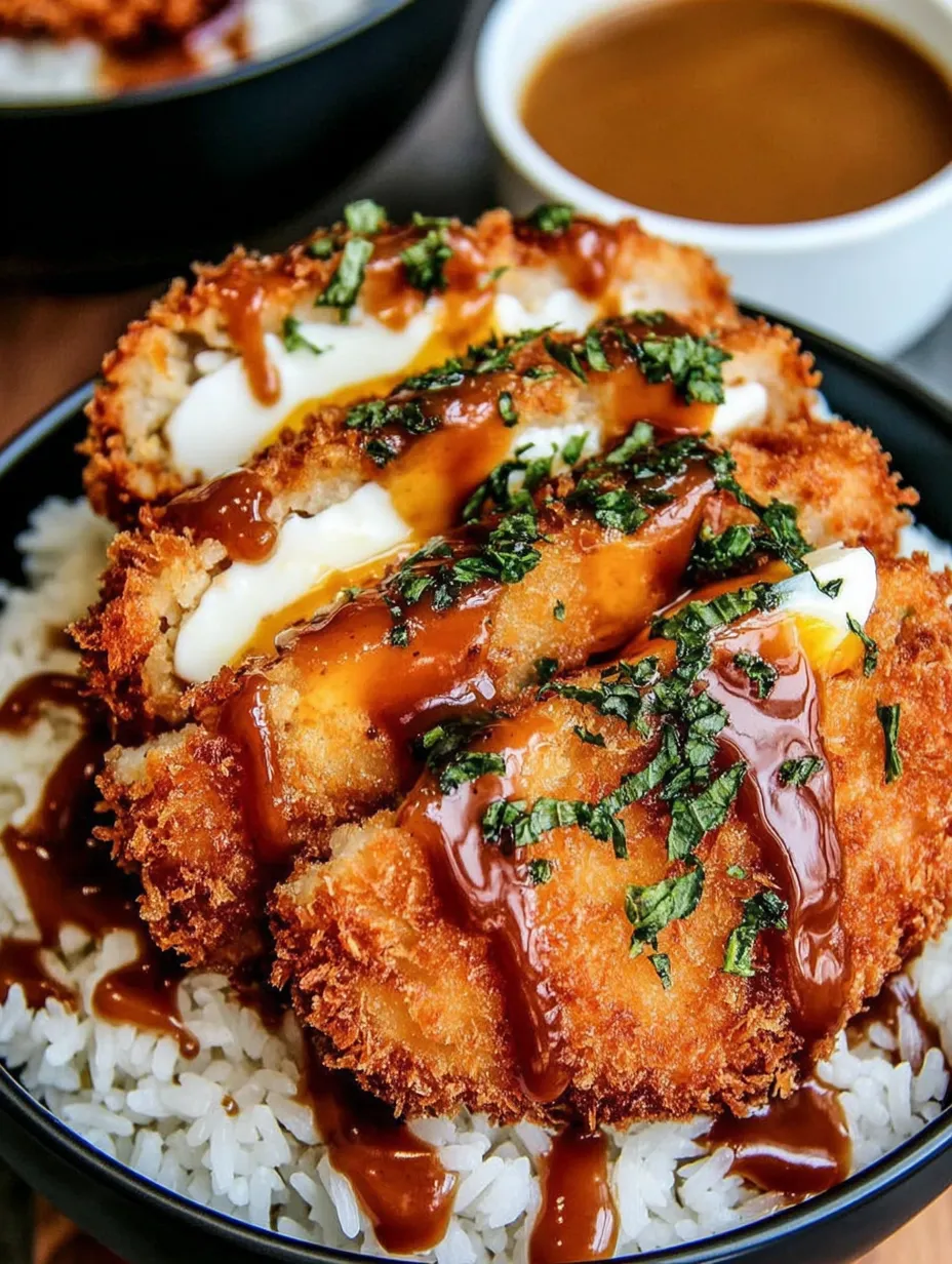 A bowl of food with a sauce on top.