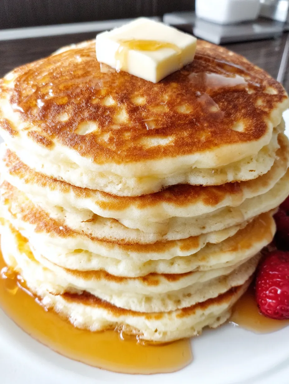 A stack of pancakes with butter on top.