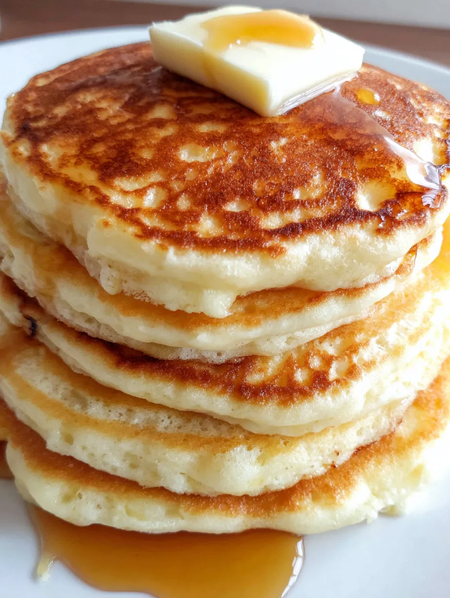 A stack of pancakes with butter on top.