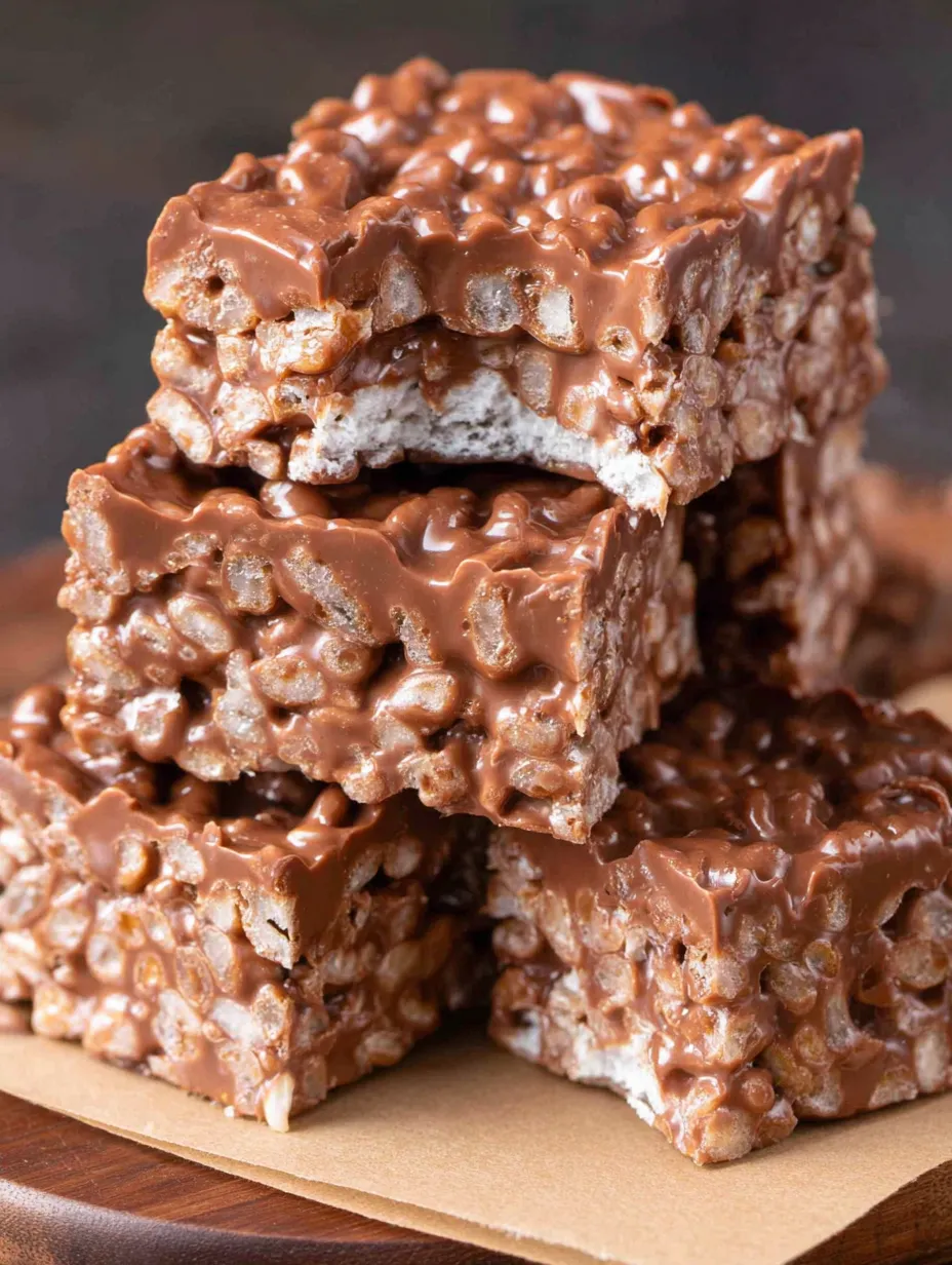A stack of homemade crunch bars.