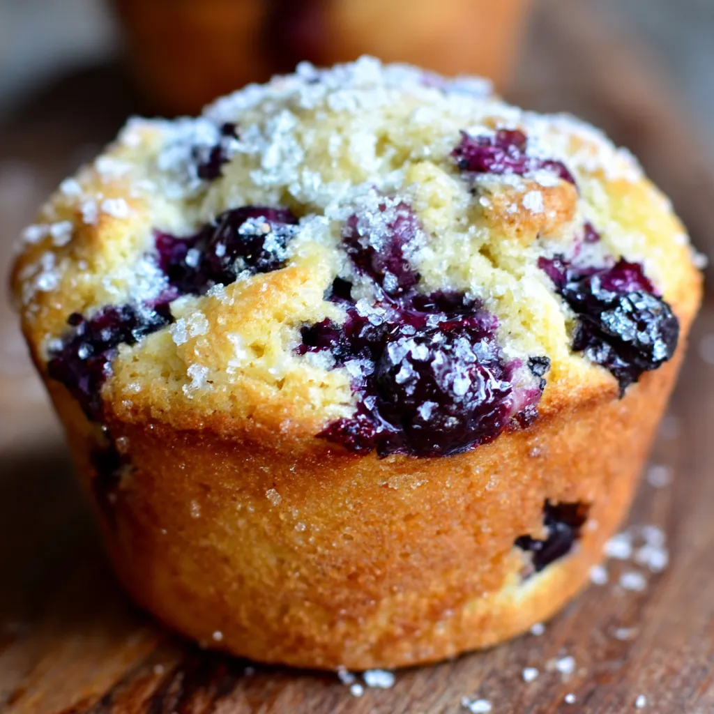 A muffin with blueberries on top.