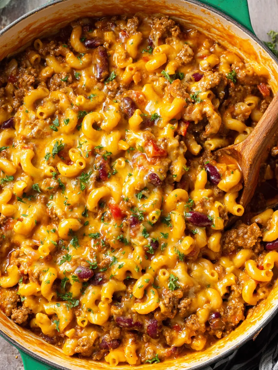 A bowl of chili mac.