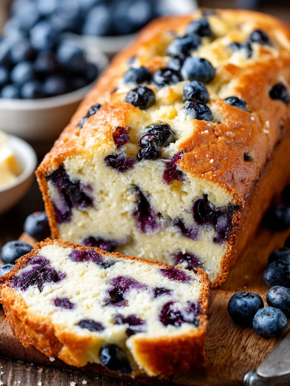 A loaf of bread with blueberries on top.