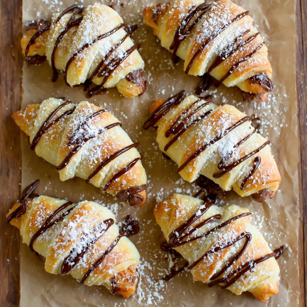 Nutella Crescent Rolls on a table.