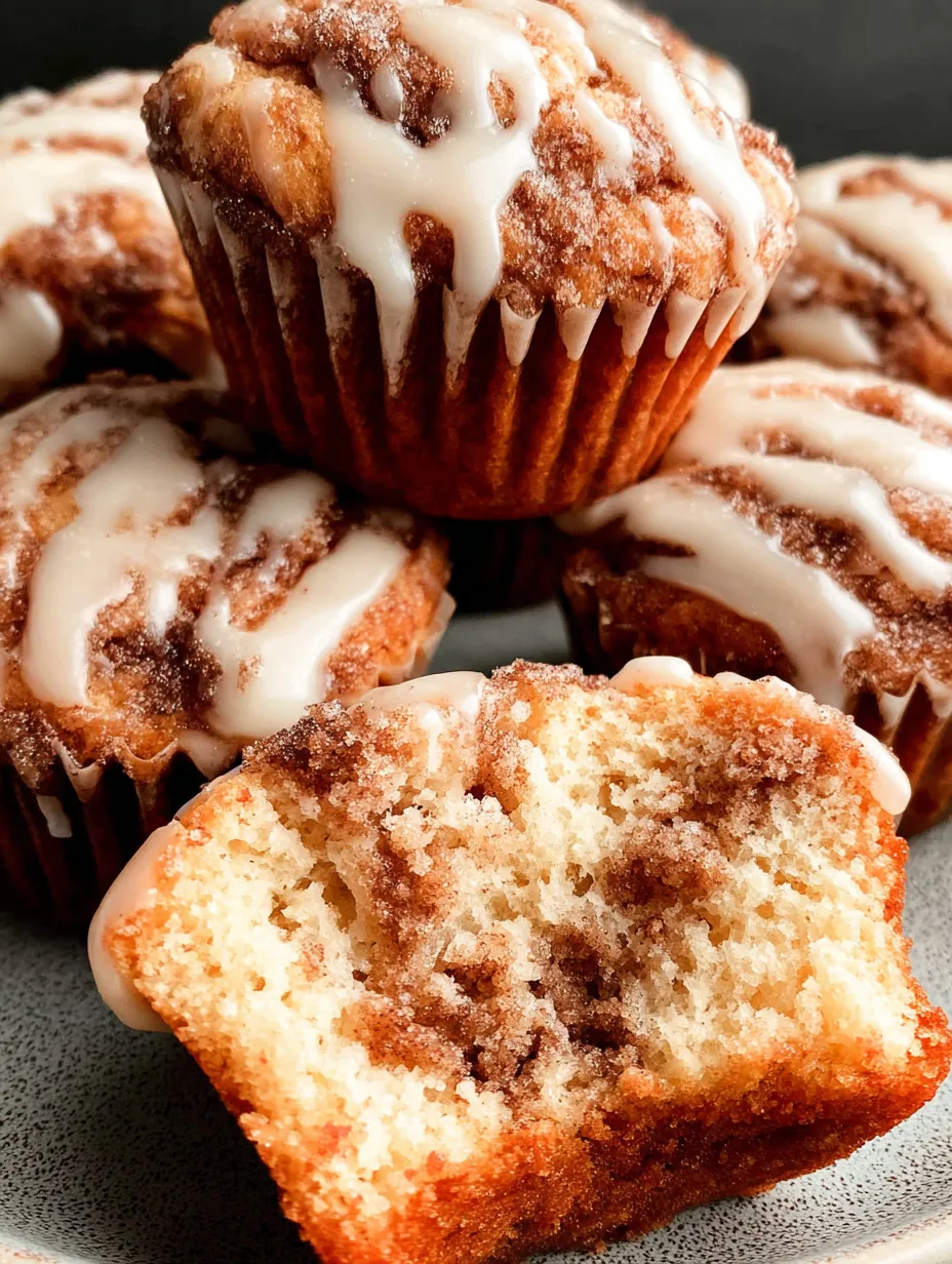 A plate of cinnamon roll muffins.