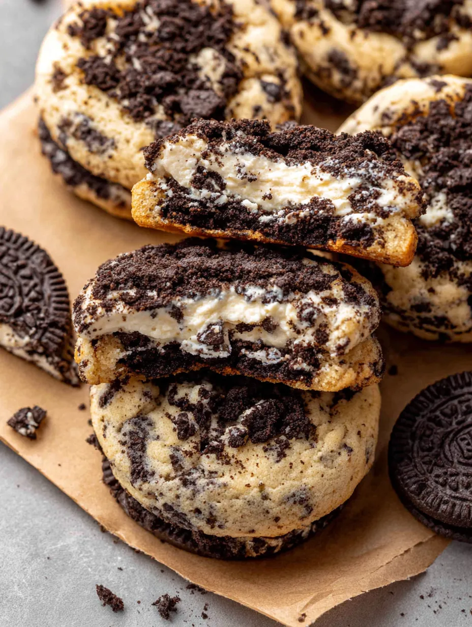 A stack of Oreo cheesecake cookies.