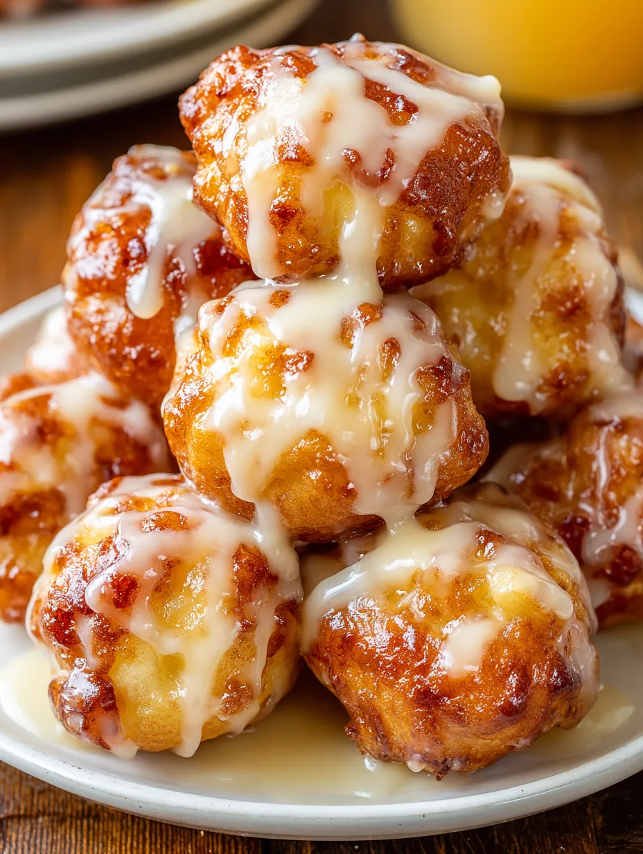 A stack of apple fritter bites.