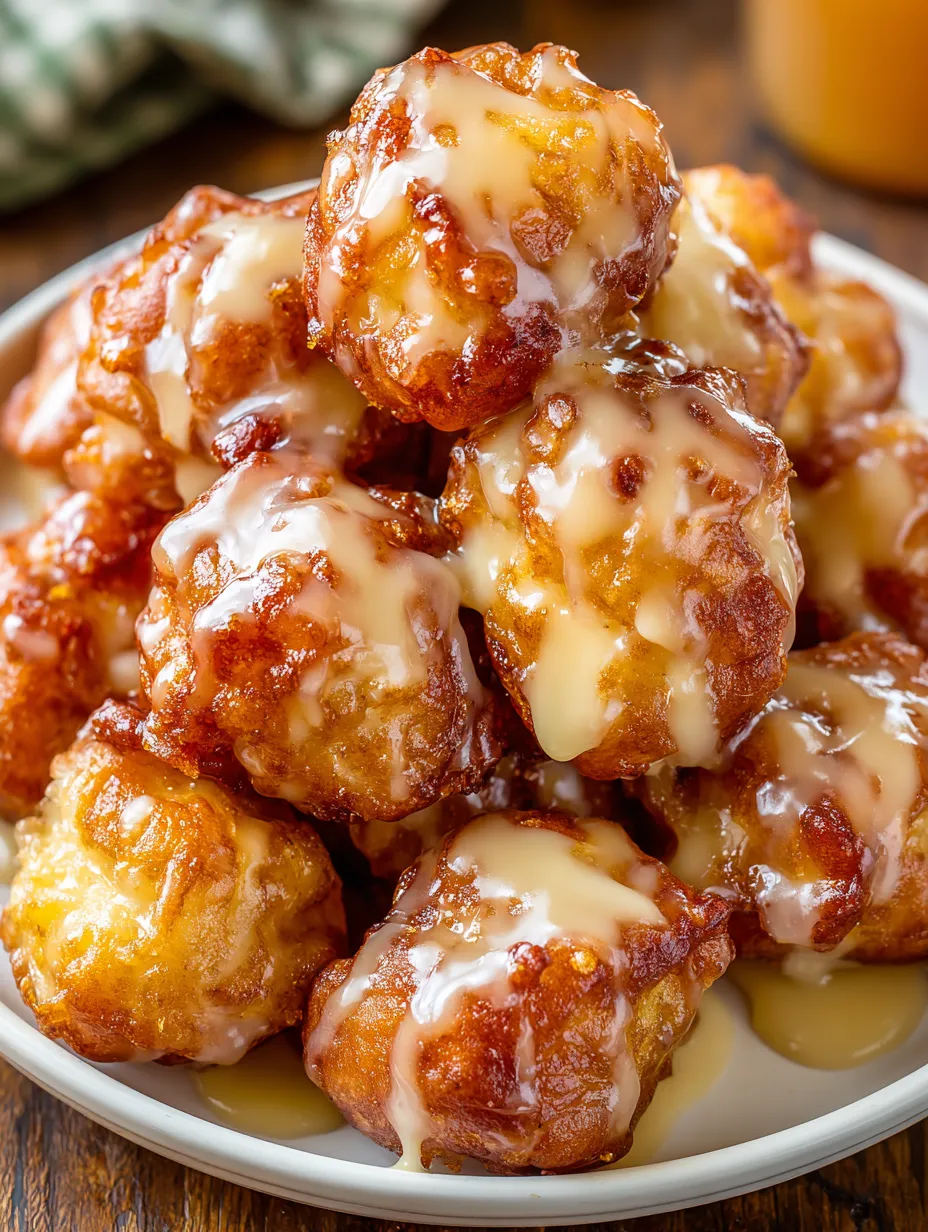 A plate of apple fritter bites.