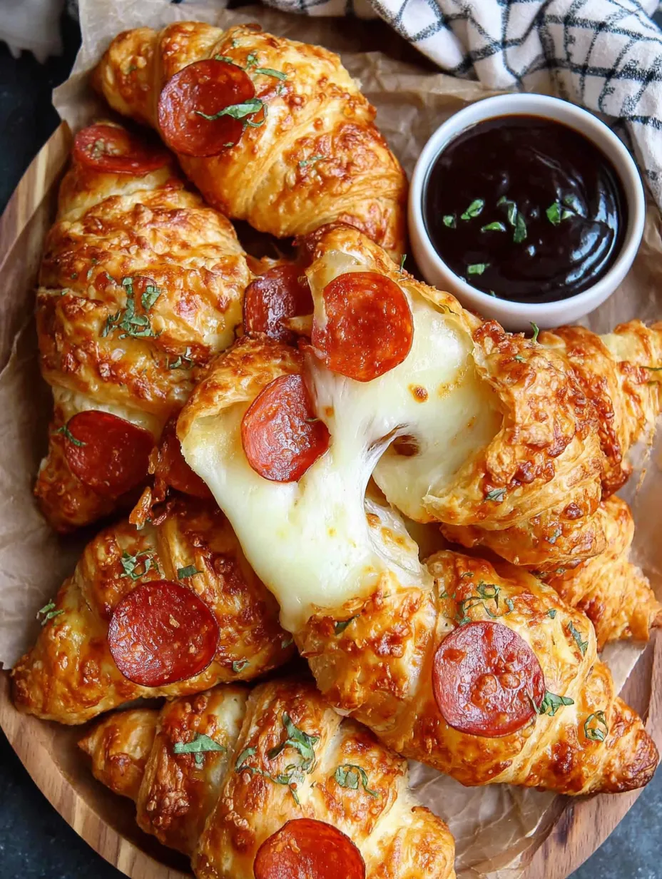 Mozzarella Pepperoni Croissant Rolls.