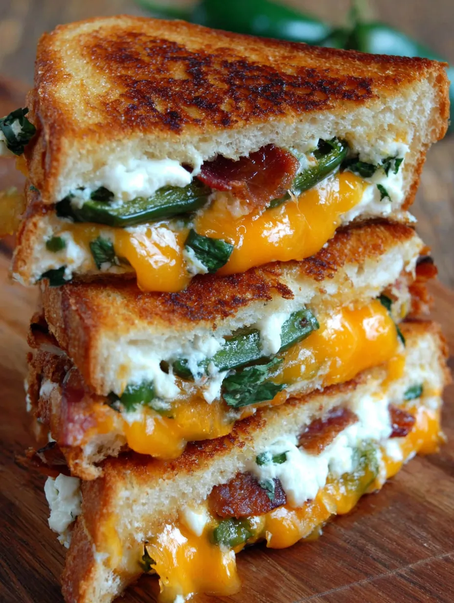 A stack of jalapeno popper sandwiches.