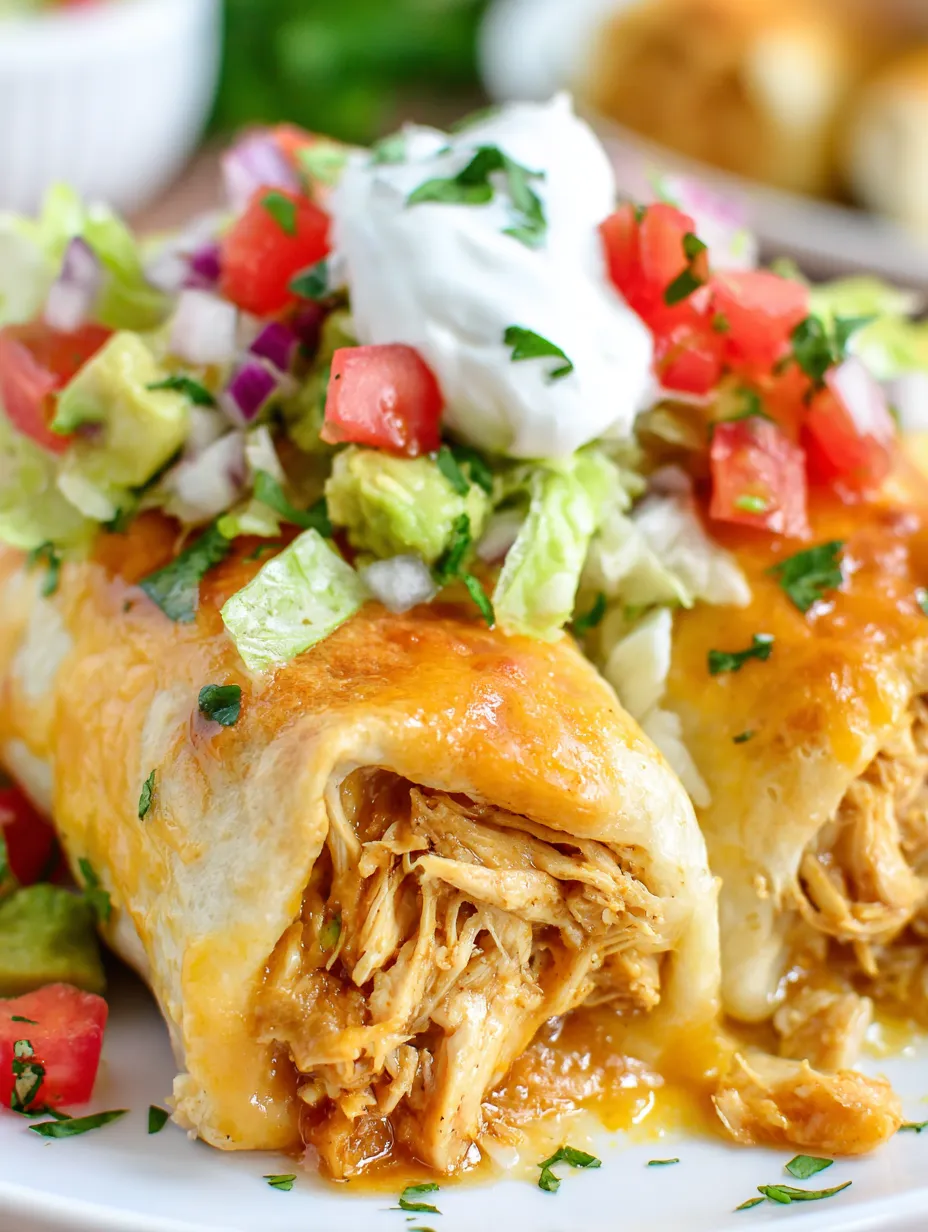 Chicken Chimichangas with tomatoes and lettuce.