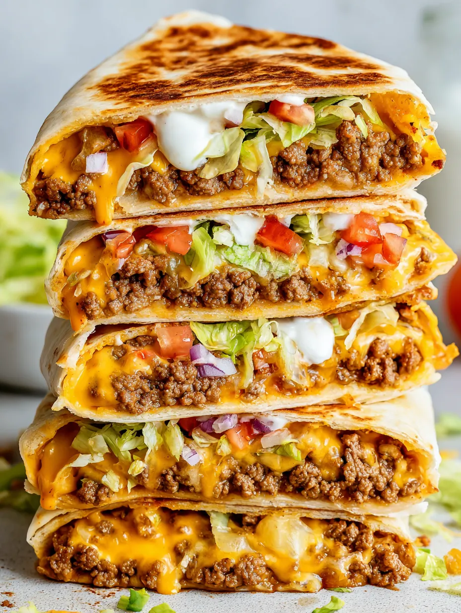 A stack of burritos with lettuce, tomatoes, and cheese.