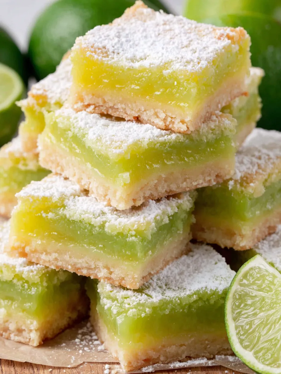 A stack of lime bars with white powder on top.