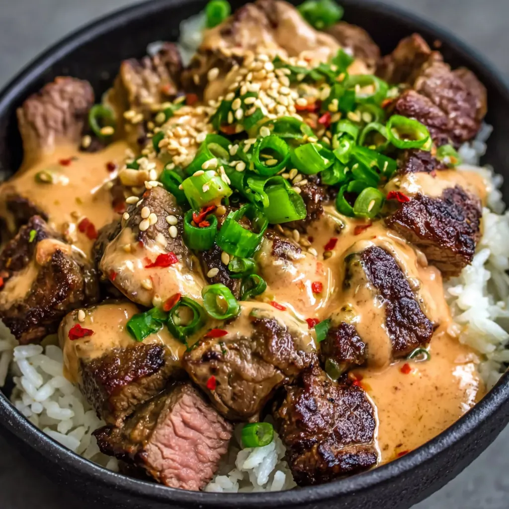 A bowl of spicy Korean steak.