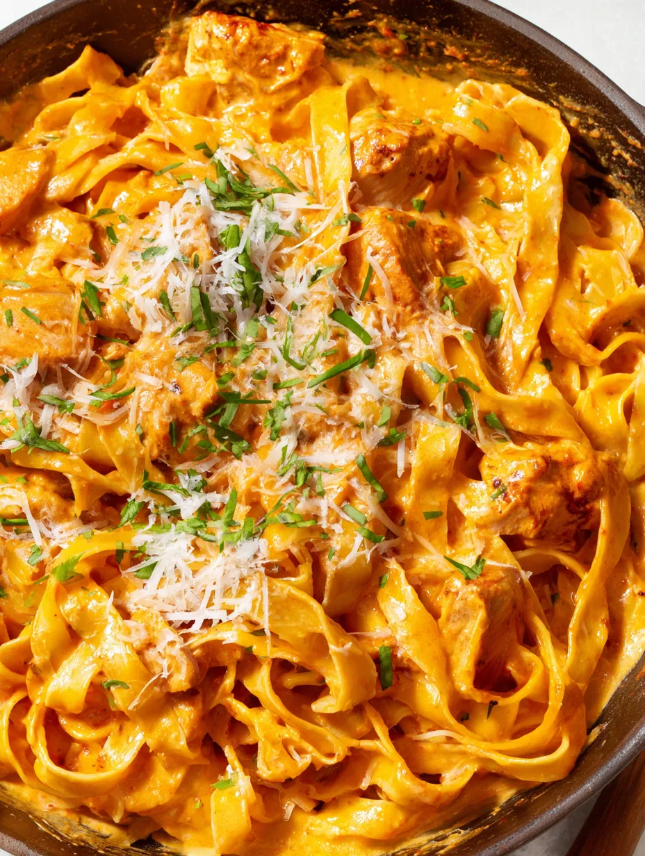A bowl of pasta with chicken and cheese.
