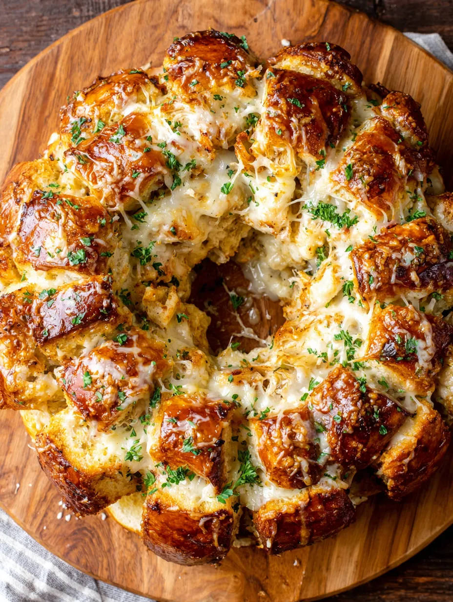A delicious chicken Alfredo monkey bread.