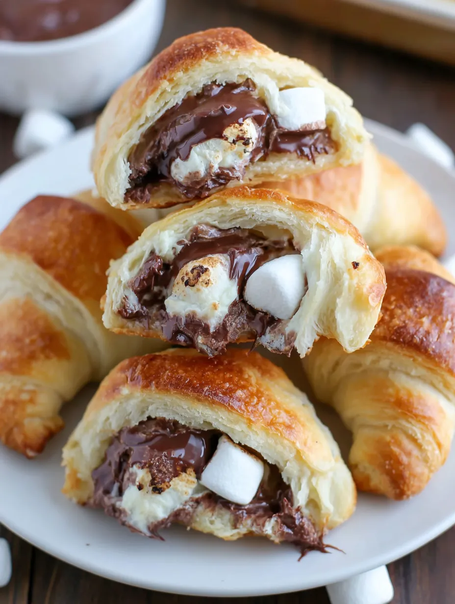 A plate of S'mores Crescent Rolls.