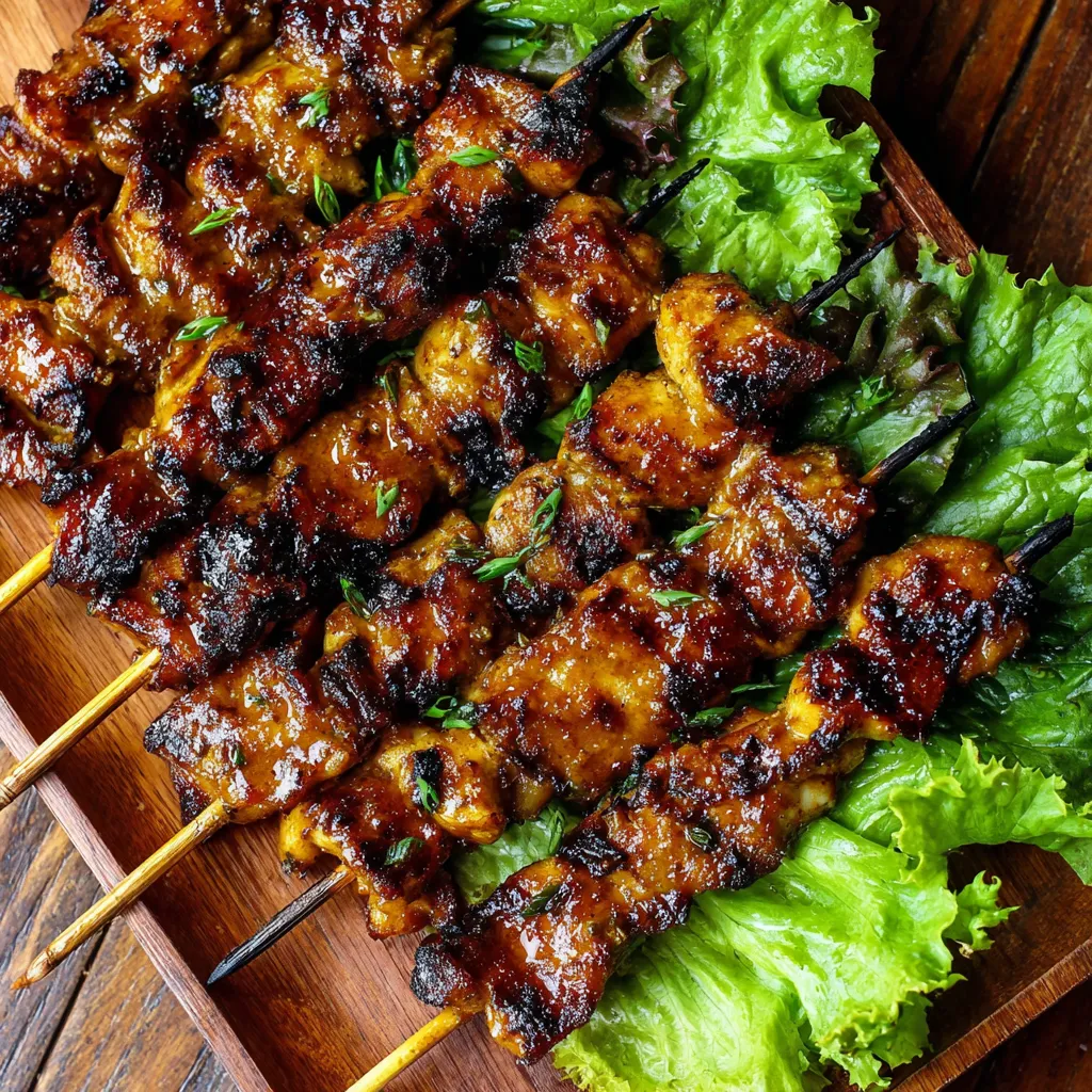 Grilled Thai Coconut Chicken Skewers.