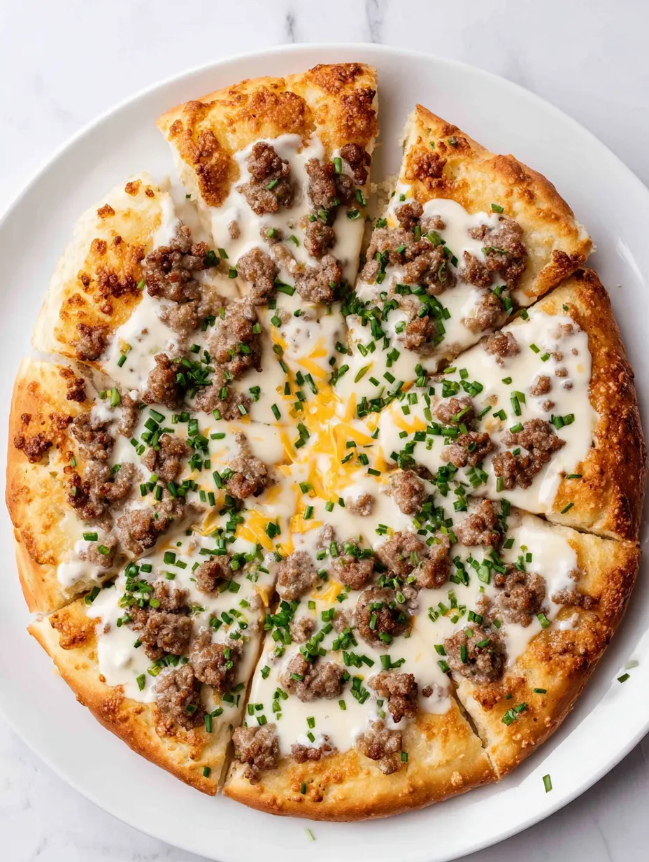 A pizza with sausage and cheese on it.