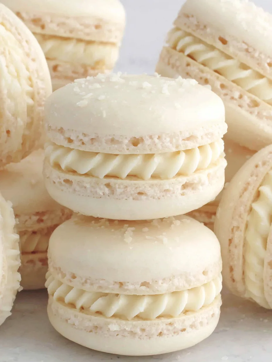 A stack of vegan macarons.
