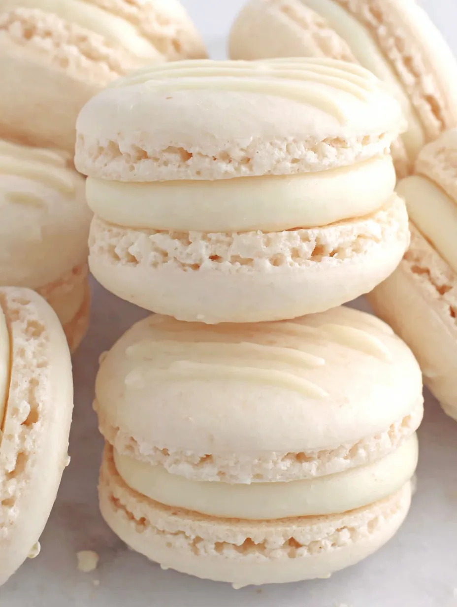 A stack of vegan macarons.