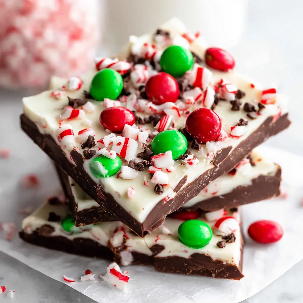 A close up of a peppermint bark dessert.