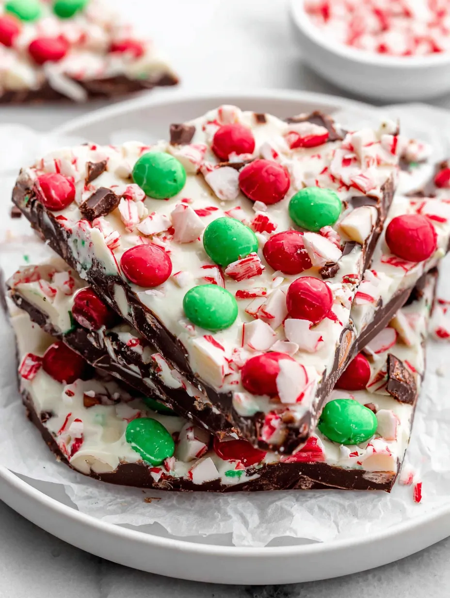 A plate of peppermint bark.