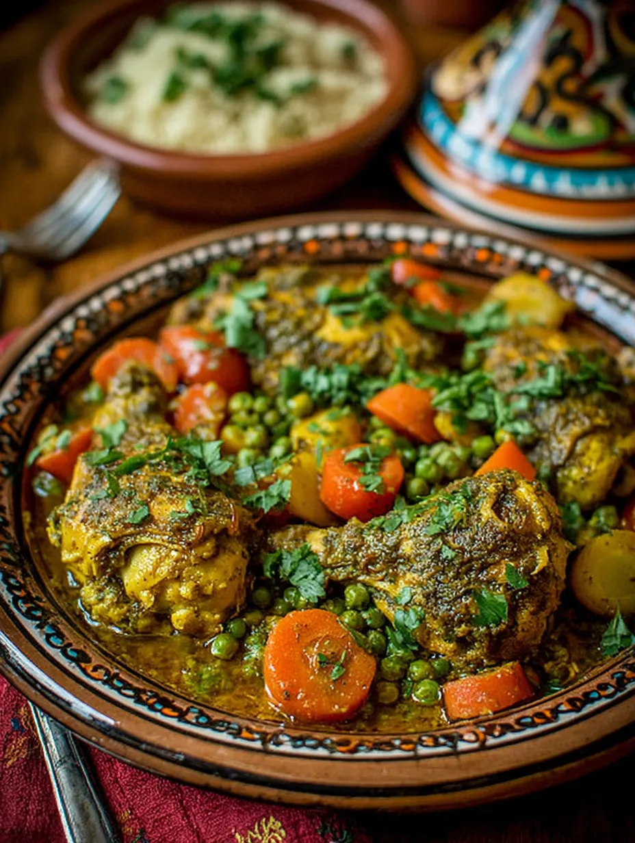 A plate of Moroccan chicken tagine.