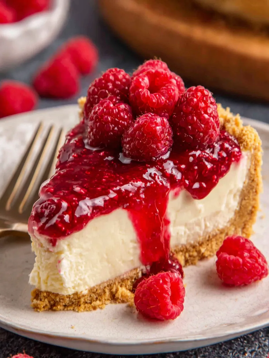 A slice of cheesecake with strawberries on top.