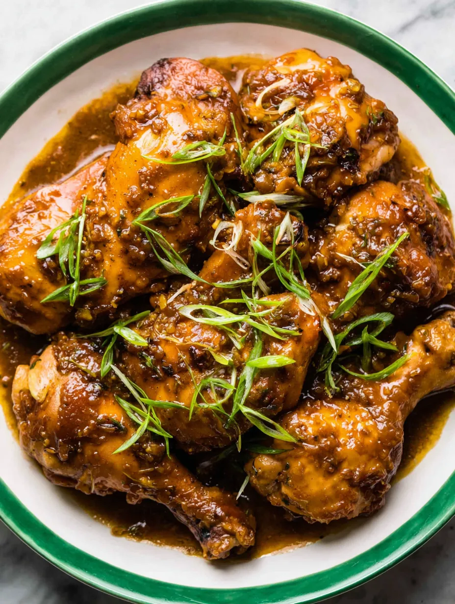 A plate of chicken with a sauce on top.