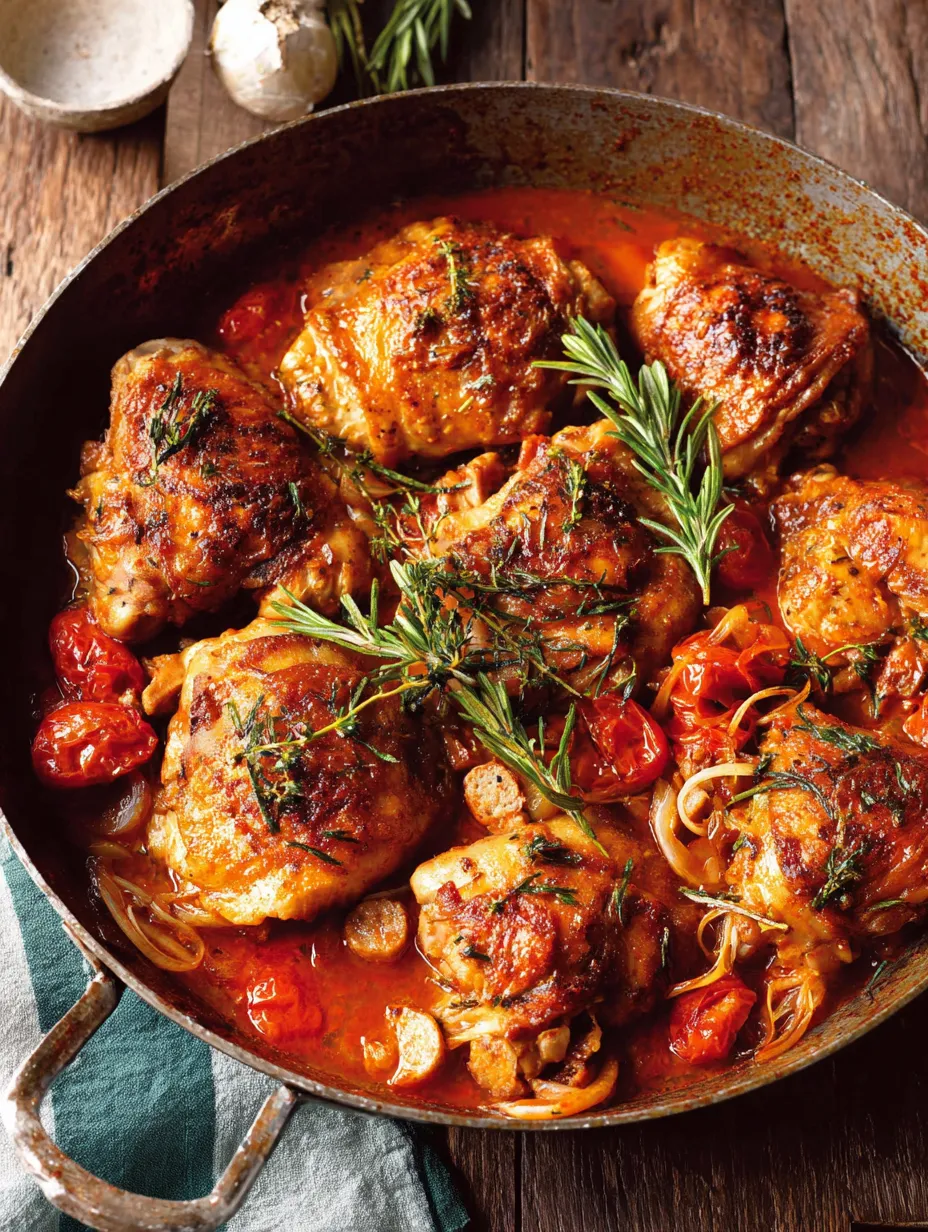 A pan of chicken scarpariello.