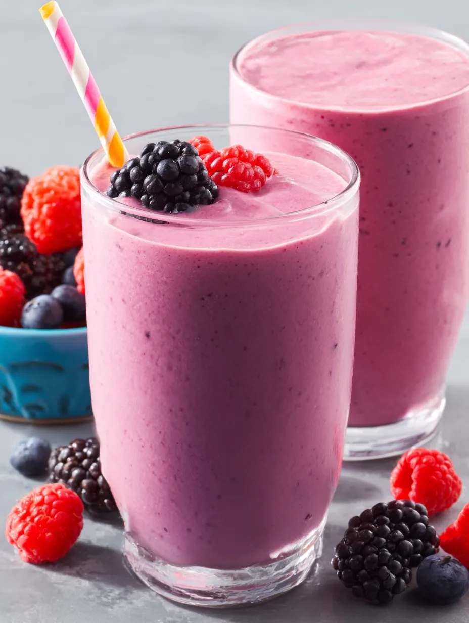 A glass of smoothie with a straw in it.