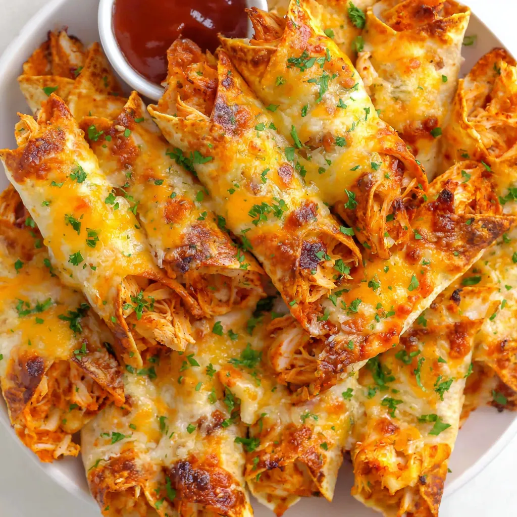 A plate of cheese and chicken taquitos.