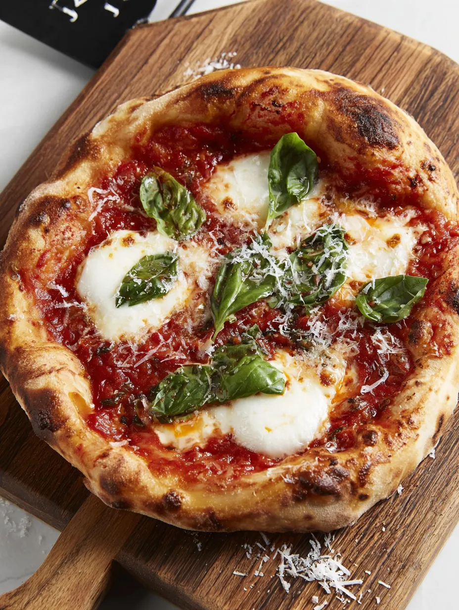 A pizza with cheese and basil on top.