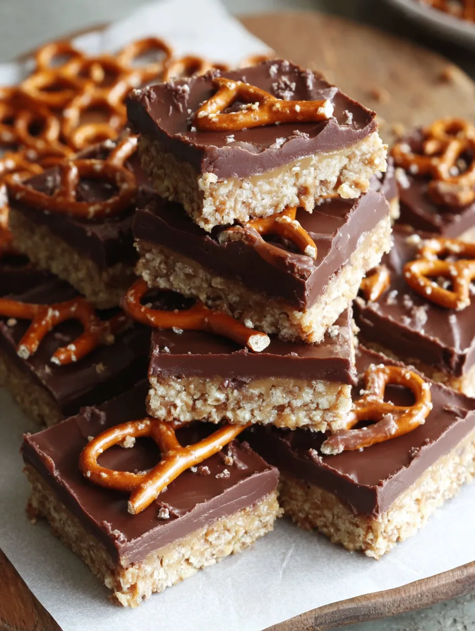A stack of chocolate-covered peanut butter squares.